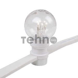 Гирлянда LED Galaxy Bulb String 10м, белый КАУЧУК, 30 ламп*6 LED ТЕПЛЫЙ БЕЛЫЙ, влагостойкая IP65