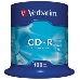 Диск CD-R Verbatim 700Mb 52x Cake Box (100шт) (43411), фото 3