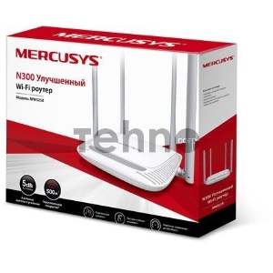 Беспроводный маршрутизатор Mercusys MW325R, 300Мбит/с,  4 порта 100 Мбит/с, 4 фиксированных антенны