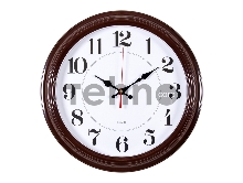 Часы настенные аналоговые Бюрократ WALLC-R85P D35см коричневый/белый