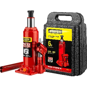 Домкрат STAYER 43160-6-K_z01 гидравлический бутылочный red force 6т 216-413мм в кейсе Домкрат STAYER 43160-6-K_z01 гидравлический бутылочный red force 6т 216-413мм в кейсе