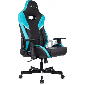 Кресло игровое Knight Thunder 5X черный/голубой эко.кожа крестов. металл
