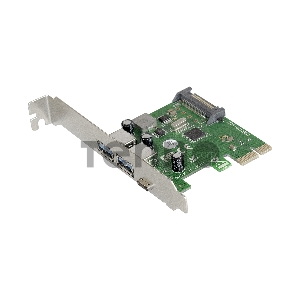 Контроллер ExeGate EXE-323 PCI-E 2.0, 2*USB3.0 ext + 1*Type-C, разъем доп.питания (OEM)
