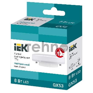 Лампа светодиодная Iek LLE-T80-8-230-40-GX53 ECO T75 таблетка 8Вт 230В 4000К GX53 IEK
