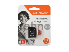 Карта памяти microSD GoPower 128GB Class10 UHS-I (U3) 100 МБ/сек V30 с адаптером