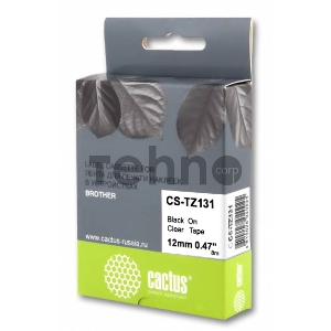 Картридж ленточный Cactus CS-TZ131 черный для Brother 1010/1280/1830VP/7600VP