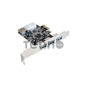 Контроллер ExeGate EXE-367 PCI-E 2.0, 3*USB3.0 ext + 1*USB3.0 int, разъем доп.питания (OEM) Контроллер ExeGate EXE-367 PCI-E 2.0, 3*USB3.0 ext + 1*USB3.0 int, разъем доп.питания (OEM)