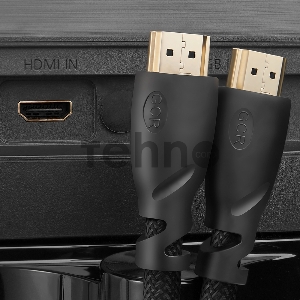 Кабель Greenconnect 1.8m HDMI версия, 2.0 HDR 4:2:2, Ultra HD, 4K 60 fps 60Hz/5K*30Hz, 3D, AUDIO, 18.0 Гбит/с, 28/28 AWG, OD7.3mm, тройной экран, черный нейлон, GCR-HM811-1.8m
