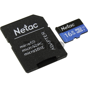 Флеш карта microSDHC 16GB Netac P500 <NT02P500STN-016G-R>  (с SD адаптером) 80MB/s