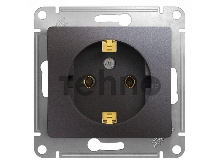 Механизм розетки 1-м Glossa 16А 250В с заземл. графит SchE GSL001343