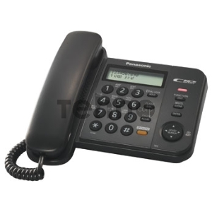 Телефон Panasonic KX-TS2358RUB (черный) {АОН,Caller ID,ЖКД,блокировка набора,выключение микрофона,кнопка пауза}