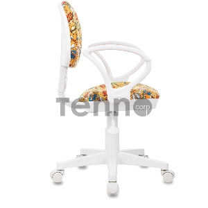 Кресло детское Бюрократ KD-3/WH/ARM оранжевый бэнг крестов. пластик пластик белый