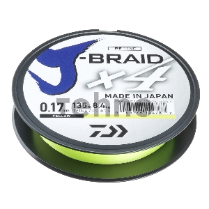 Леска плетеная DAIWA J-Braid X4 0,13мм 270 (желтая)