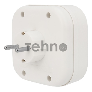 Четверник электрический 16 А с заземлением белый REXANT