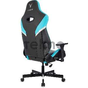 Кресло игровое Knight Thunder 5X черный/голубой эко.кожа крестов. металл