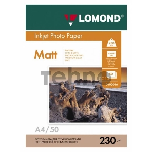 Фотобумага Lomond 0102016 A4/230г/м2/50л./белый матовое для струйной печати