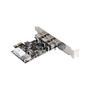 Контроллер ExeGate EXE-367 PCI-E 2.0, 3*USB3.0 ext + 1*USB3.0 int, разъем доп.питания (OEM)