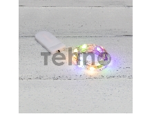 Гирлянда «Роса» с крупными каплями 2 м, 20 LED, цвет свечения мультиколор, 2хCR2032 в комплекте, тонкий батарейный блок NEON-NIGHT