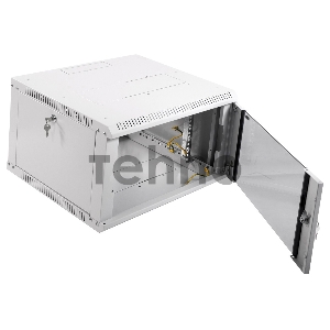 Шкаф телеком. настенный разборный 6U (600х520) дверь стекло,цвет черный (ШРН-Э-6.500-9005)