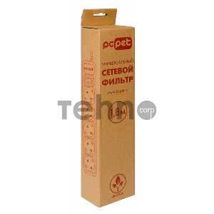 Сетевой фильтр PC Pet AP01006-E-GR 1.8м (5 розеток) серый