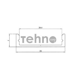 Профиль накладной алюминиевый 2807-2, 2 м REXANT