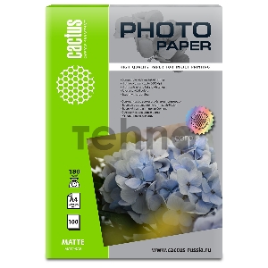 Фотобумага Cactus CS-MA4180100 A4/180г/м2/100л./белый матовое для струйной печати