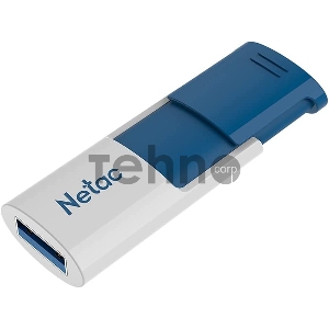 Флеш Диск Netac U182 Blue 64Gb <NT03U182N-064G-30BL>, USB3.0, сдвижной корпус, пластиковая бело-синяя