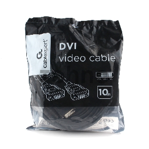 Кабель DVI-D dual link Cablexpert CC-DVI2L-BK-10M, 25M/25M, 10м, черный, экран, феррит.кольца, пакет