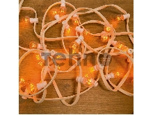 Гирлянда LED Galaxy Bulb String 10м, белый КАУЧУК, 30 ламп*6 LED ЖЕЛТЫЕ, влагостойкая IP65