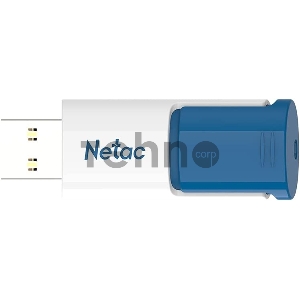 Флеш Диск Netac U182 Blue 64Gb <NT03U182N-064G-30BL>, USB3.0, сдвижной корпус, пластиковая бело-синяя