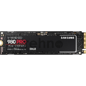 Твердотельный накопитель Samsung SSD 500GB 980 PRO, V-NAND 3-bit MLC, Elpis, M.2 (2280) PCIe Gen 4.0 x4, NVMe 1.3c, R6900/W5000