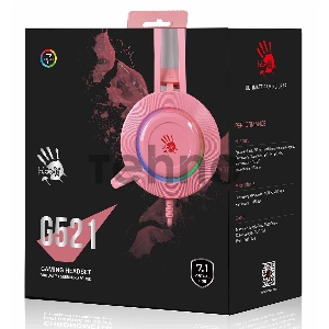 Наушники с микрофоном A4 Bloody G521 розовый 2.3м мониторные USB оголовье (G521 (PINK))