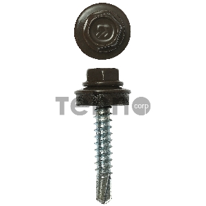 Саморезы СКД кровельные, RAL 8028 земельно-коричневый, 29 х 4.8 мм, 400 шт, для деревянной обрешетки, ЗУБР