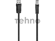Кабель Hama H-200602 00200602 ver2.0 USB A (m) USB B(m) 1.5м черный