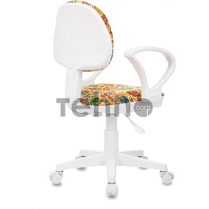 Кресло детское Бюрократ KD-3/WH/ARM оранжевый бэнг крестов. пластик пластик белый