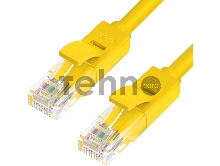 Патч-корд Greenconnect Патч-корд UTP прямой 1 m AWG24 кат.5е,  RJ45,  медь, литой (Желтый), пластик пакет (GCR-LNC02-1.0m)