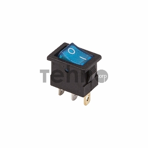 Выключатель клавишный 12V 15А (3с) ON-OFF синий  с подсветкой  Mini  REXANT
