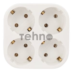 Четверник электрический 16 А с заземлением белый REXANT