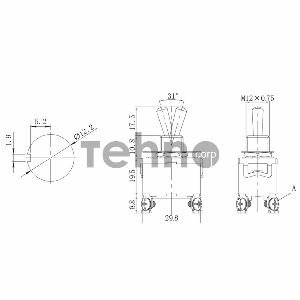 Тумблер 250V 15А (4c) ON-OFF двухполюсный  REXANT