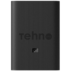 Мобильный аккумулятор Xiaomi Mi Power Bank 3 Ultra Compact Li-Pol 10000mAh 3A+2.5A черный 2xUSB материал пластик