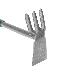Мотыжка комбинированная 3 прямых зубца с металлической ручкой ЧЕТЫРЕ СЕЗОНА, фото 5