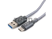 Кабель USB 3.0 Cablexpert CC-P-USBC03Gy-1.8M, AM/Type-C, серия Platinum, длина 1.8м, титан, блистер
