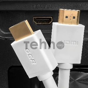 Кабель Greenconnect Кабель 0.5m v2.0 HDMI M/M белый, OD7.3mm, 28/28 AWG, позолоченные контакты, Ethernet 18.0 Гбит/с, 3D, 4K, тройной экран (GCR-HM761-0.5m)