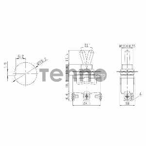 Тумблер 250V 15А (3c) ON-OFF-ON однополюсный  REXANT