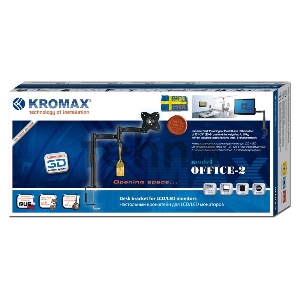 Кронштейн Kromax OFFICE-2 для мониторов LCD 15-32, настольный, VESA 75x75/100x100, высота 222-382мм, наклон ±30°, поворот 360°, нагрузка до 10 кг, grey titan Кронштейн Kromax OFFICE-2 для мониторов LCD 15-32, настольный, VESA 75x75/100x100, высота 222-382мм, наклон ±30°, поворот 360°, нагрузка до 10 кг, grey titan