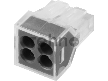 Клемма СВЕТОЗАР соединительная, 4-х проводная, 400В, 24А, 0,75-2,5мм2, 2шт