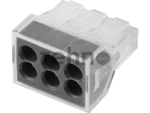 Клемма СВЕТОЗАР соединительная, 6-и проводная, 400В, 24А, 0,75-2,5мм2, 2шт