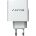Сетевой адаптер Canyon, GAN 65W charger  Input:  100V-240V Output: 5.0V3.0A /9.0V3.0A /12.0V-3.0A/ 15.0V-3.0A /20.0V3.25A , Eu plug, Over- Voltage ,  over-heated, over-current and short circuit protection Compliant with CE RoHs,ERP. Size: 53*53*29mm, 110g, White, фото 2