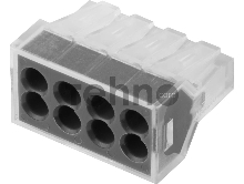 Клемма СВЕТОЗАР соединительная, 8-и проводная, 400В, 24А, 0,75-2,5мм2, 2шт