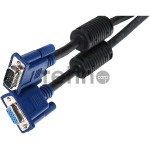 Кабель VCOM VVG6460-5MO удлинительный Монитор-SVGA card (15M-15F) 5m, 2 фильтра